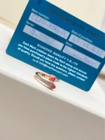 Marli-Cleo-Diamond-Slim-Ring-18k-Yellow-Gold-Pink-Coral-Guarantee-Card