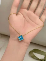 Vintage-Alhambra-Holiday-Pendant-Celestial-Blue-Sevres-Porcelain-Yellow-Gold-Hand