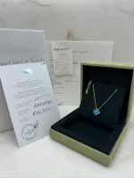 Vintage-Alhambra-Holiday-Pendant-Celestial-Blue-Sevres-Porcelain-Yellow-Gold-Original