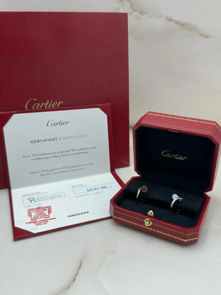 Cartier-Juste-Un-Clou-Earrings-Small-Model-18k-White-Gold-Authentic