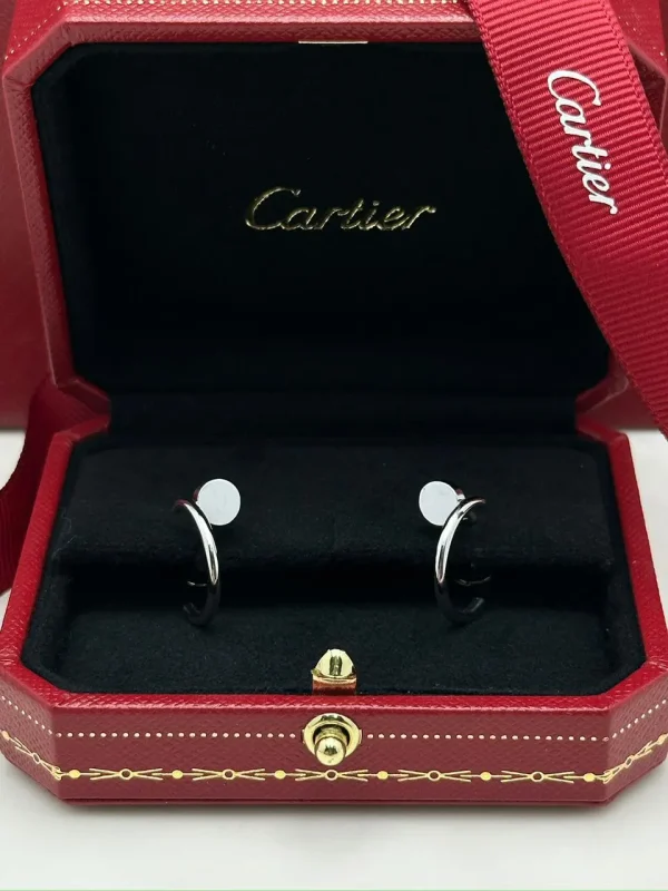 Cartier-Juste-Un-Clou-Earrings-Small-Model-18k-White-Gold-Box