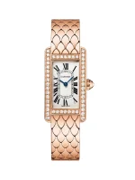 Cartier-Tank-Americaine-Rose-Gold-Watch-WB710008-Diamonds-Small-Model-Quartz