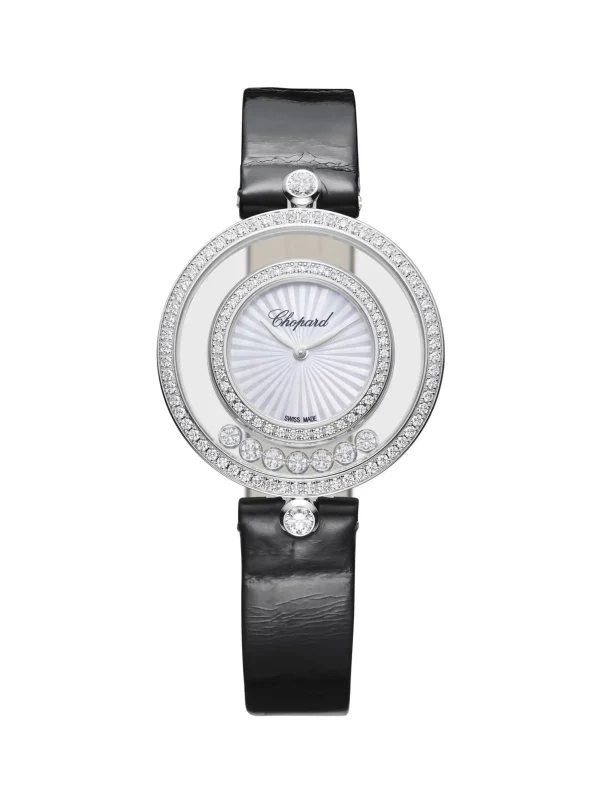 Chopard-Happy-Diamonds-Watch-209426-1201-MOP-Dial-Guilloche-Quartz-32-mm-Leather
