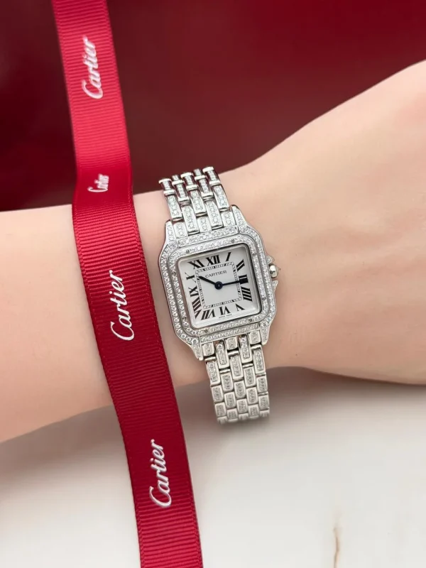 Panthere-De-Cartier-Steel-Watch-Fixed-Diamonds-Quartz