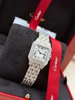 Panthere-De-Cartier-Steel-Watch-Medium-Model-Fixed-Diamonds
