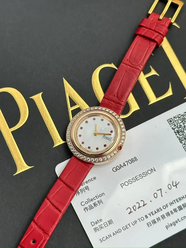 Piaget-Possession-Diamond-Watch-G0A47088-18k-Rose-Gold-Rubies-White-MOP-Red-Leather-Certificate