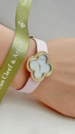 Van-Cleef-Arpels-Alhambra-Watch-Medium-Model-VCARF52800-Yellow-Gold-MOP-Side