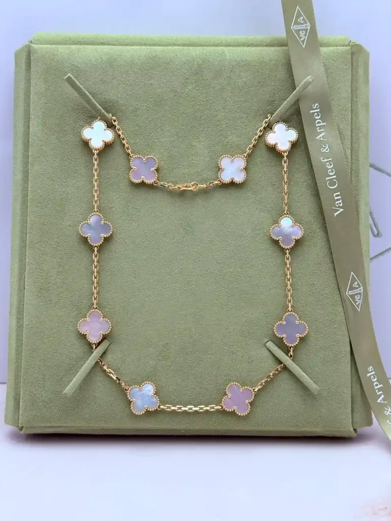 Van-Cleef-Arpels-Vintage-Alhambra-10-Motifs-Necklace-18k-Yellow-Gold-VCARA42800-Front