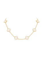 Van-Cleef-Arpels-Vintage-Alhambra-10-Motifs-Necklace-18k-Yellow-Gold-VCARA42800-White-MOP-42
