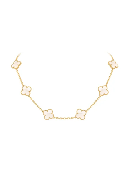 Van-Cleef-Arpels-Vintage-Alhambra-10-Motifs-Necklace-18k-Yellow-Gold-VCARA42800-White-MOP-42