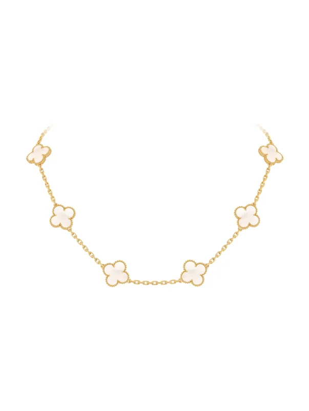 Van-Cleef-Arpels-Vintage-Alhambra-10-Motifs-Necklace-18k-Yellow-Gold-VCARA42800-White-MOP-42