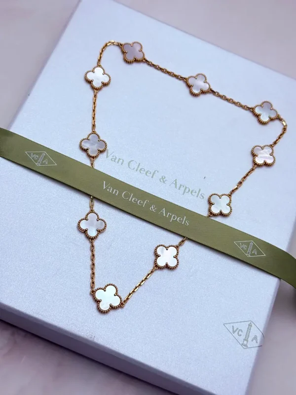 Van-Cleef-Arpels-Vintage-Alhambra-10-Motifs-Necklace-Yellow-Gold-White-MOP-42