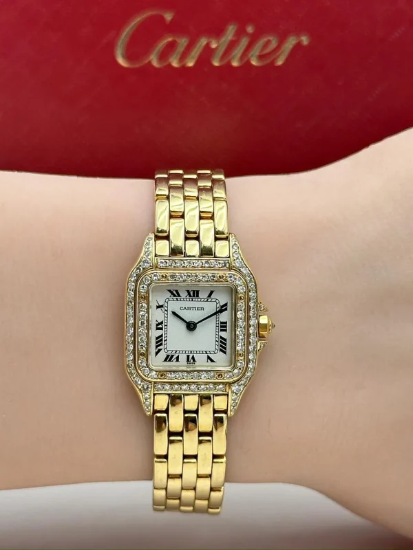 Vintage-Panthere-De-Cartier-Watch-W25022B9-Small-Model-18k-Yellow-Gold-Diamonds-Authentic
