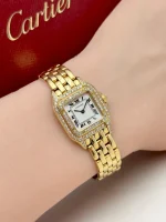 Vintage-Panthere-De-Cartier-Watch-W25022B9-Small-Model-18k-Yellow-Gold-Diamonds-Silver-Dial-Hand