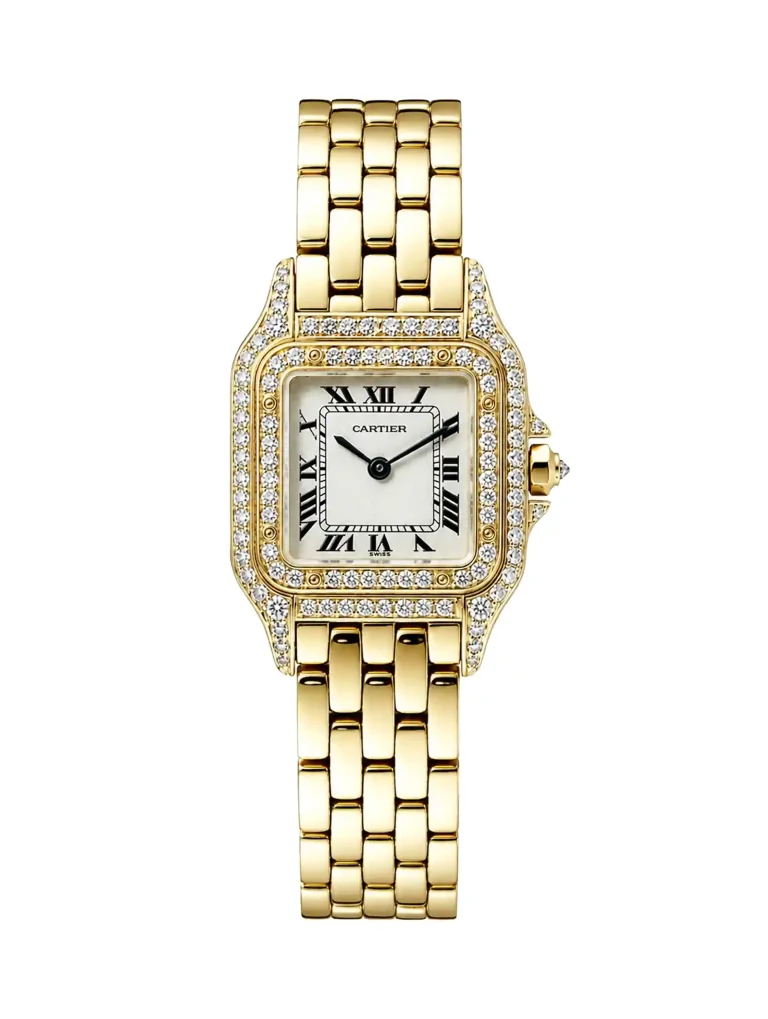 Vintage-Panthere-De-Cartier-Watch-W25022B9-Small-Model-18k-Yellow-Gold-Diamonds-Silver-Dial-Quartz