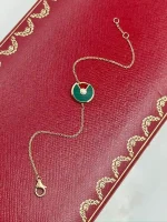 Amulette-De-Cartier-Ladies-Bracelet-18k-Pink-Gold-Malachite