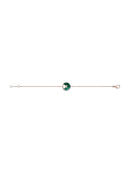 Amulette-De-Cartier-Ladies-Bracelet-18k-Pink-Gold-Malachite-Diamond