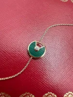 Amulette-De-Cartier-Ladies-Bracelet-18k-Pink-Gold-Malachite-Near