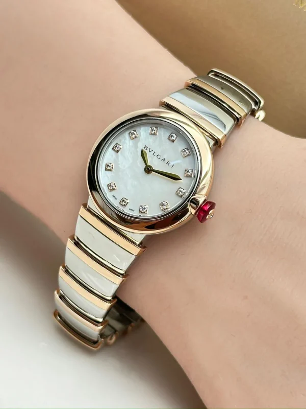 Bvlgari-Lvcea-Rose-Gold-Watch-Steel-Diamonds-MOP-Dial-Side