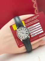 Ronde-Solo-De-Cartier-Steel-Watch-WSRN0019-Silver-Dial-Leather-Certificate