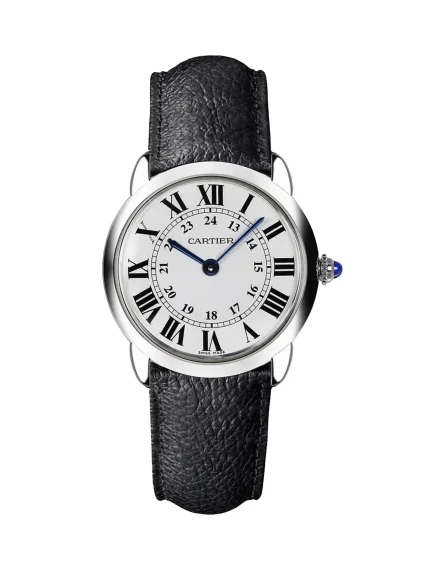 Ronde-Solo-De-Cartier-Steel-Watch-WSRN0019-Silver-Dial-Leather-Quartz-29