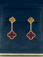 Van-Cleef-Arpels-Magic-Alhambra-Earrings-2-Motifs-18k-Yellow-Gold-Carnelian-Front