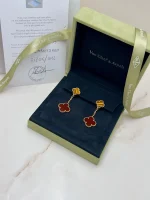 Van-Cleef-Arpels-Magic-Alhambra-Earrings-2-Motifs-18k-Yellow-Gold-Carnelian-Original