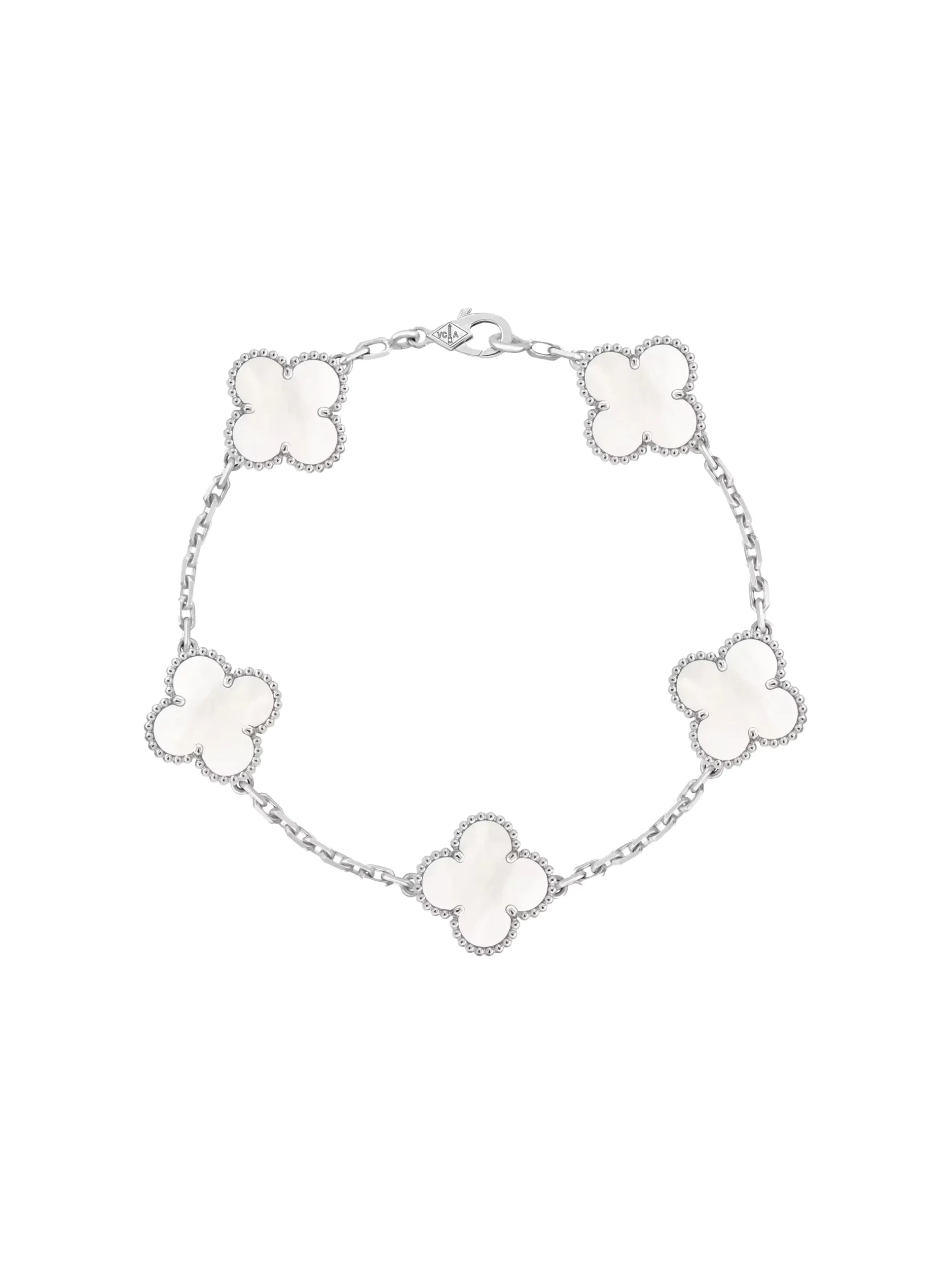 Van-Cleef-Arpels-Vintage-Alhambra-Bracelet-5-Motifs-VCARF48400-18k-White-Gold-MOP-19 Van-Cleef-Arpels-Vintage-Alhambra-Bracelet-5-Motifs-VCARF48400-18k-White-Gold-MOP-19