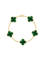 Van-Cleef-Arpels-Vintage-Alhambra-Yellow-Gold-Bracelet-VCARL80900-5-Motifs-Malachite-19