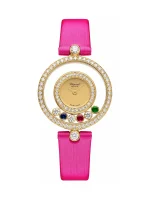 Vintage-Chopard-Happy-Diamonds-Watch-Yellow-Gold-Red-Ruby-Green-Emerald-Blue-Sapphire-Quartz