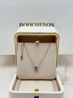 Boucheron-Quatre-Blue-Edition-Mini-Ring-Pendant-Yellow-Rose-White-Gold