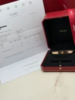 Cartier-Love-Classic-Model-Bracelet-18k-Rose-Gold-Service-Paper