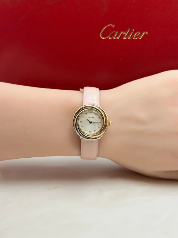 Cartier-Trinity-Ladies-Watch-WG200246-18k-Yellow-Rose-White-Gold-Dial-Diamonds-Leather-Front