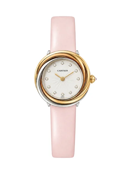 Cartier-Trinity-Ladies-Watch-WG200246-18k-Yellow-Rose-White-Gold-Dial-Diamonds-Quartz-Leather