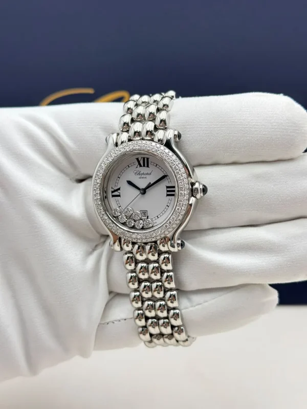 Chopard-Happy-Sport-Steel-Watch-Diamonds-White-Dial-Side