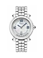 Chopard-Happy-Sport-Steel-Watch-Medium-Model-MOP-Dial-Diamonds-Quartz-32-MM