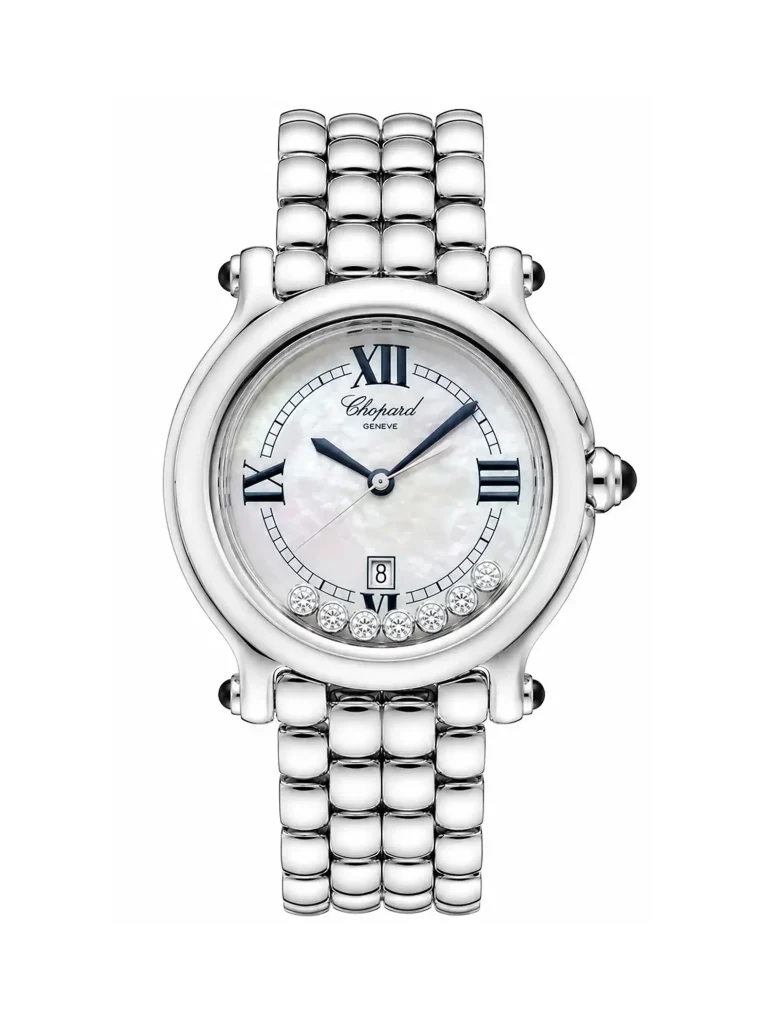 Chopard-Happy-Sport-Steel-Watch-Medium-Model-MOP-Dial-Diamonds-Quartz-32-MM