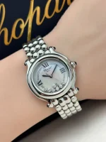 Chopard-Happy-Sport-Steel-Watch-Medium-Model-White-Mother-Of-Pearl-Dial