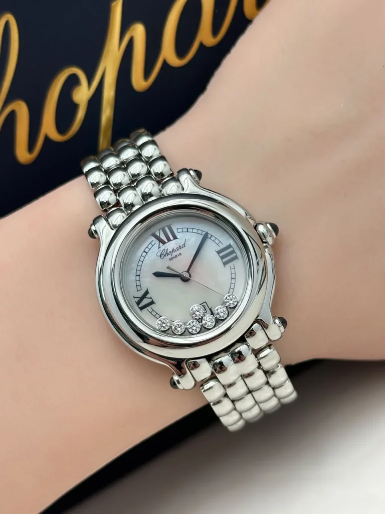 Chopard-Happy-Sport-Steel-Watch-Medium-Model-White-Mother-Of-Pearl-Dial