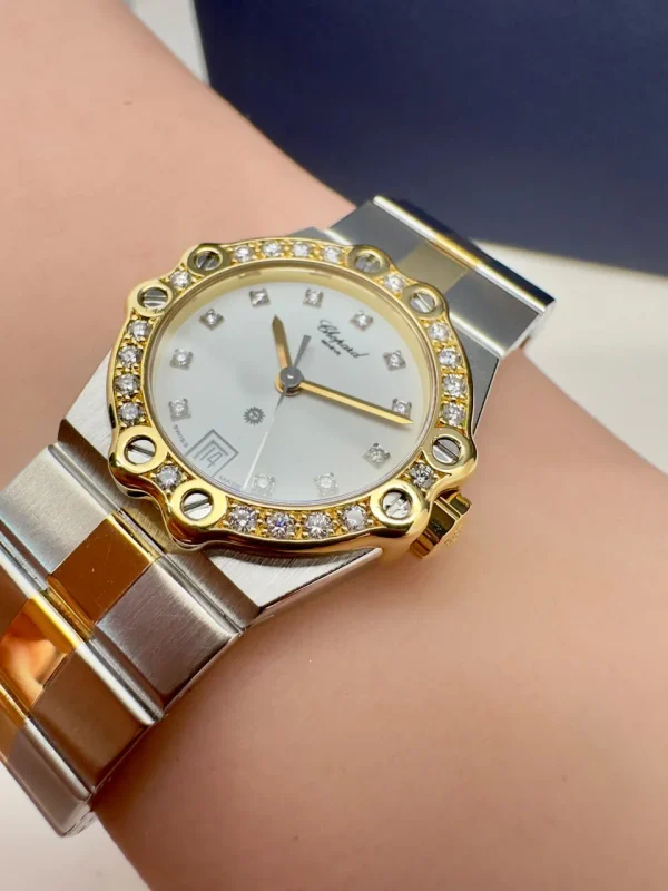 Chopard-ST.Mortiz-Watch-Small-Model-18k-Yellow-Gold-Steel-Diamonds-Near
