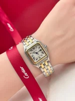 Panthere-De-Cartier-Ladies-Watch-Yellow-Gold-Steel-Medium-Model-Quartz