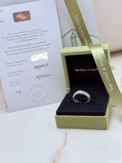 Van-Cleef-Arpels-Perlee-Sweet-Clovers-Ring-VCARP6MN58-18k-White-Gold-Certificate
