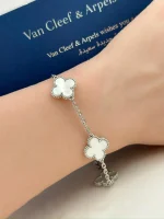 Van-Cleef-Arpels-Vintage-Alhambra-5-Motifs-Bracelet-18k-White-Gold-Mother-Of-Pearl