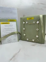 Van-Cleef-Arpels-Vintage-Alhambra-Necklace-10-Motifs-18k-Yellow-Gold-White-MOP-Certificate