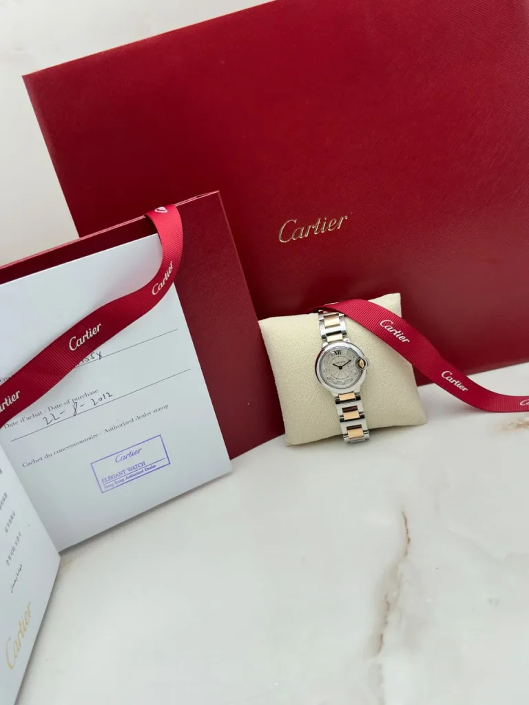 Ballon-Bleu-De-Cartier-Watch-Rose-Gold-Stainless-Steel-Silvered-Dial-Diamonds-Certificate