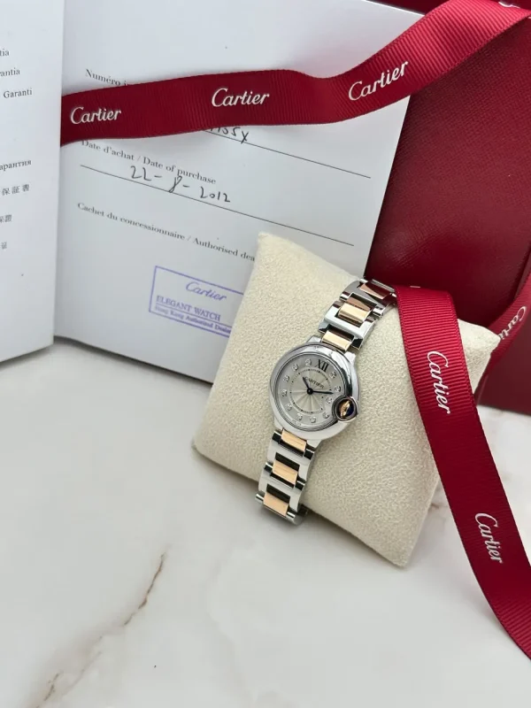 Ballon-Bleu-De-Cartier-Watch-Rose-Gold-Stainless-Steel-Silvered-Dial-Diamonds-Quartz