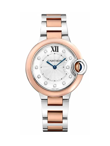 Ballon-Bleu-De-Cartier-Watch-Rose-Gold-Stainless-Steel-Silvered-Dial-Diamonds-Small-Model