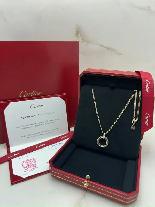 Cartier-Trinity-Medium-Model-Pendant-B7224814-18k-Yellow-Rose-White-Gold-Certificate