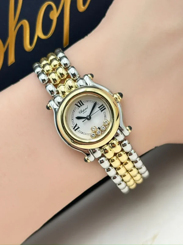 Chopard-Happy-Sport-Ladies-Watch-18k-Yellow-Gold-Steel-Quartz