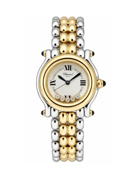 Chopard-Happy-Sport-Ladies-Watch-18k-Yellow-Gold-Steel-Quartz-Small-Model